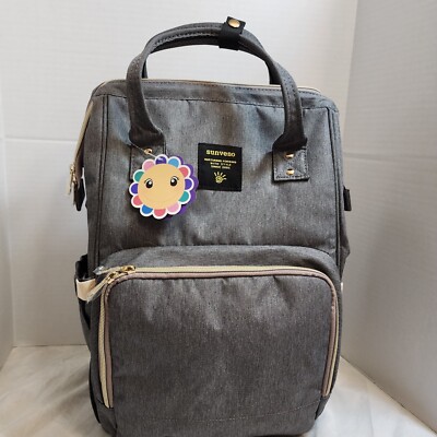 Sunveno  Diaper Backpack Large Capacity Baby Diaper Bag Travel Nappy Bag