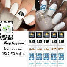 Def Leppard Waterslide Finger Nail Decals Instructions set of 50 KC Bonus