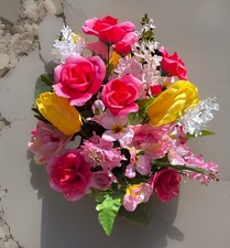 Cemetery Flowers Sympathy Grave Artificial Arrangement 23  Vase Included