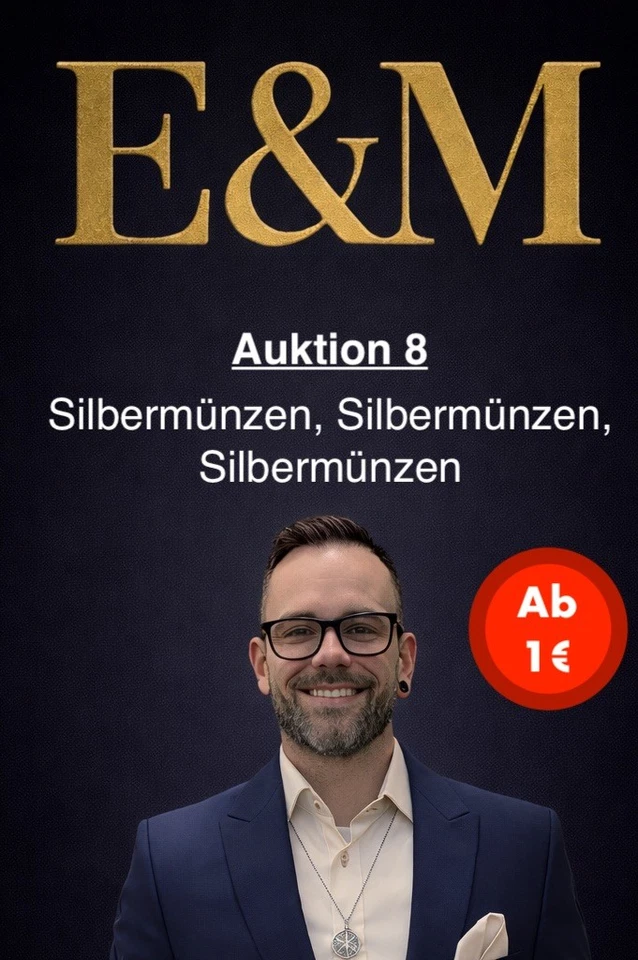 Auktion 8 Silbermünzen, Silbermünzen, Silbermünzen ab 1,00€!