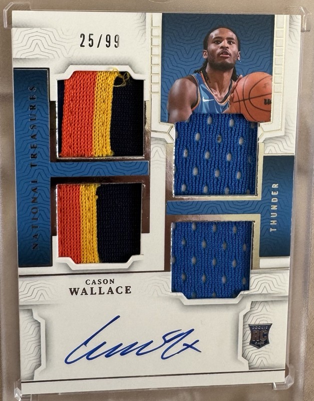 Panini 2024 Cason Wallace National Treasures ROOKIE Quad Patch Auto /99!