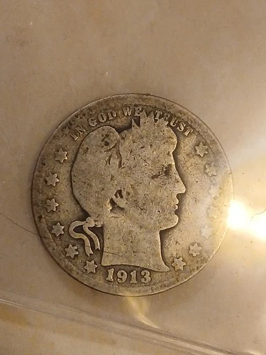 1913 BARBER QUARTER DOLLAR GOOD+ NICE ORIGINAL PHILADELPHIA MINT COIN