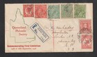 Australia 1936 Registered Cover 1ST QLD PHIL. SOC. EXHIBITION BRISBANE Roo KGV