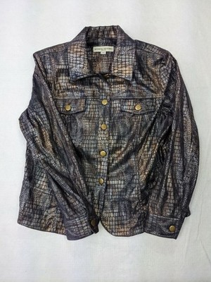 Bamboo Traders Petite Womens Shirt Blouse Sz PM Print Polyester Blend