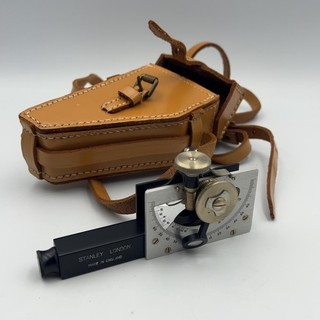 Stanley London Abney Level & Clinometer Vintage Surveying Tool Leather Case