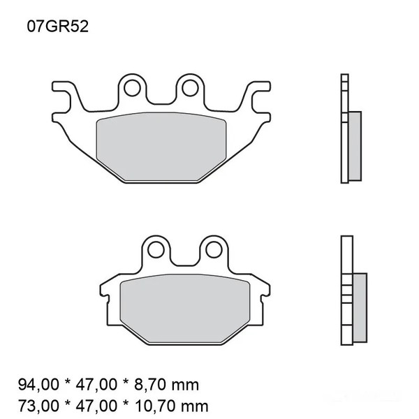 BremsbeläGe Hinten Brembo 07GR52SD Passt FüR Kymco Mxu 300 Offroad 2005-10-image