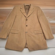 Jos A Bank 100 Camel Hair Blazer Sport Coat Mens 43L Brown Classic Jacket