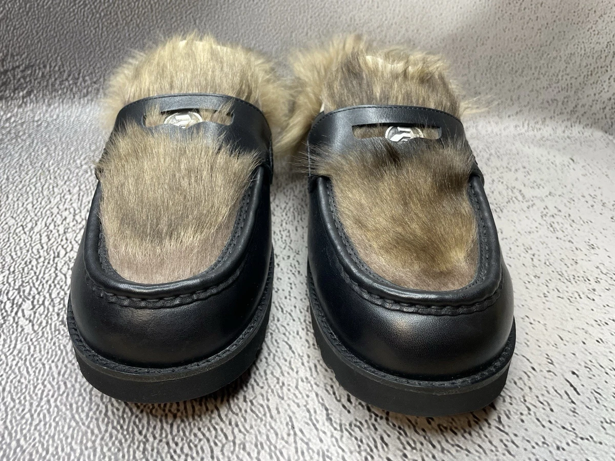 UGG AMBUSH Penny Loafer schwarz Leder Fell Pantoletten Collab Slipper...