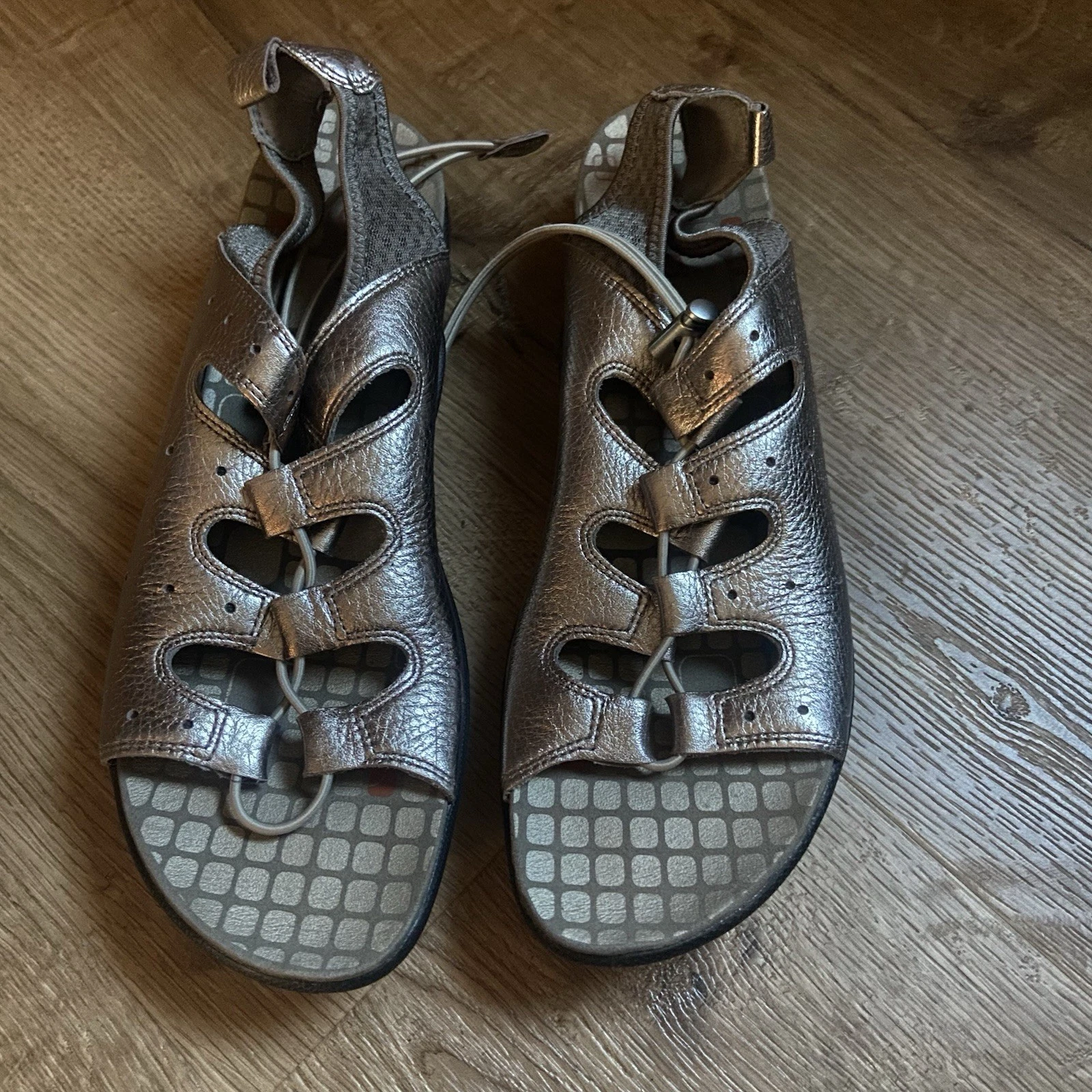 Sandali sportivi gladiatore ECCO JAB Toggle tono argento con lacci misura 41 10 10 5