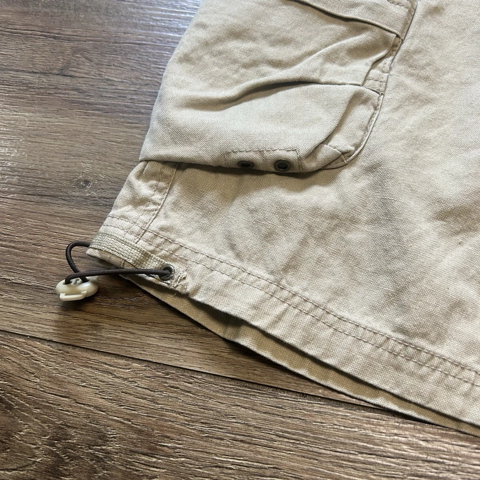 Arizona Jean Co. Men’s Khaki Colored Baggy Cargo Shorts Sz 34 Skater Y2K - Image 2 of 4