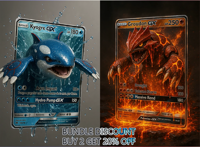 pokemon card groudon gx Kyogre & Groudon GX 3D Pokémon Card Posters – Epic Splash Art –13x19- 2  Posters