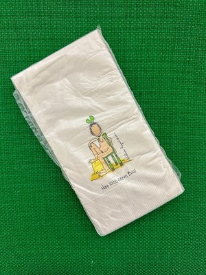 Vintage 1979 Humorous Novelty Paper Party Napkins  Nude W/ Green Bow  Cartoon