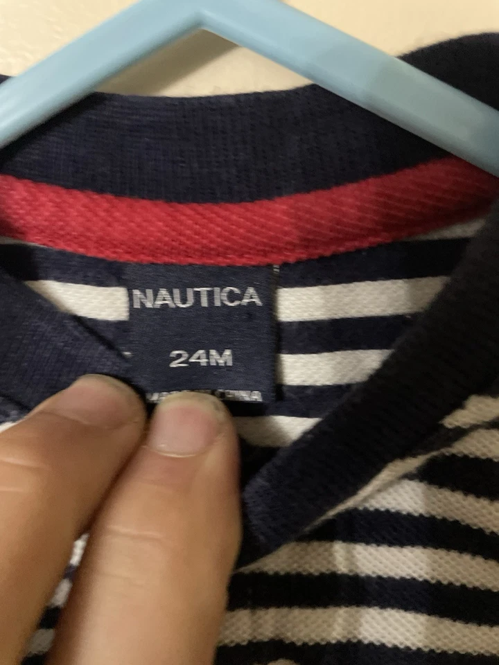 Boys Non Collar Polo Shirt By Nautica Excellent Condition Age 2 Years - Image 3 of 4