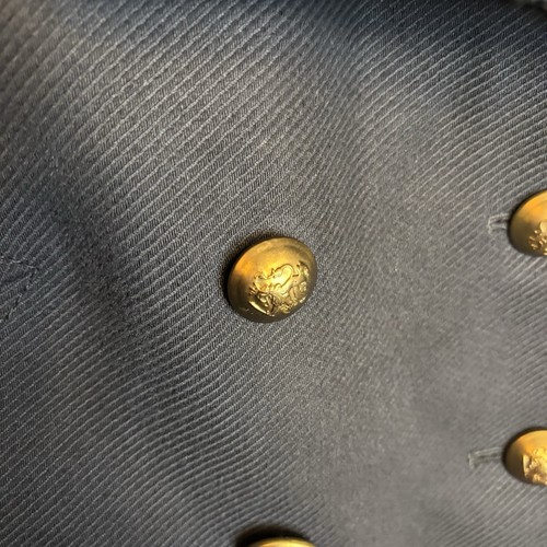 Banana Republic Pea Coat Med Navy Blue Double Breasted Gold Buttons Lined Jacket - Picture 8 of 18