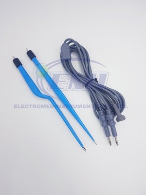 American Bipolar Forceps Jensen and Cushing Two Pin Reusable with 3m Cable