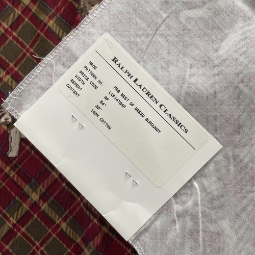 Ralph Lauren Fabric-“FAB BEST OF BREED BURGUNDY” 54”X30”- Qty 2–100 % Cotton - Picture 3 of 5