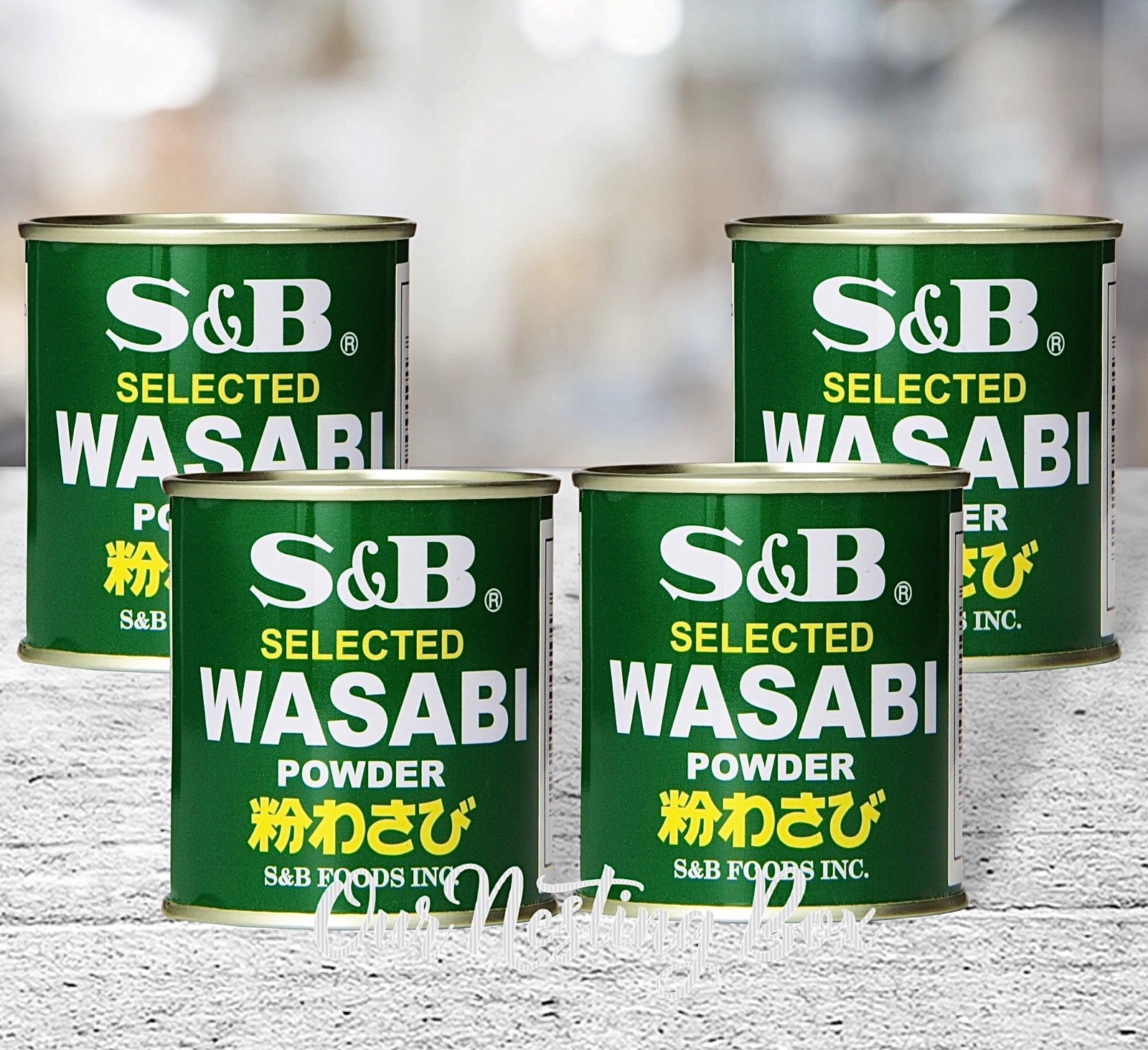 4 latas de wasabi en polvo S&B seleccionadas 1,06 oz cada una