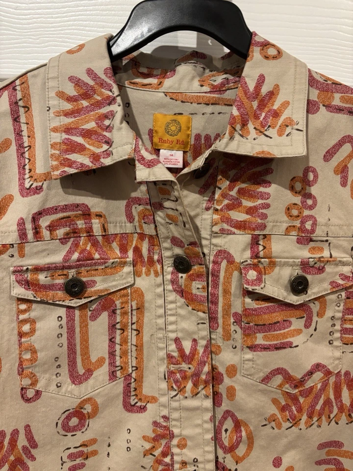 Mujer Ruby Rd. Chaqueta Naranja/Tostado Talla 14 Pequeña Manga 3/4  Foto 2 de 4