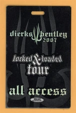 Dierks Bentley 2007 Locked & Loaded Tour All Access Laminated Backstage Pass