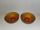 2 Amber Depression Glass Small Bowls 4.5"