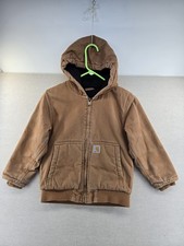 Carhartt J130 Hooded Duck Canvas Jacket Kids Size Small 7-8 