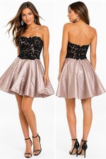 JOVANI strapless mini dress champagne 12 formal party special occasion hoco