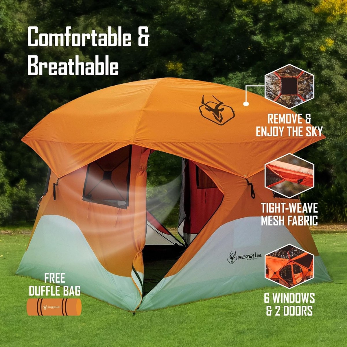 Gazelle T4 Waterproof 4 Person Portable Polyester Outdoor Pop Up