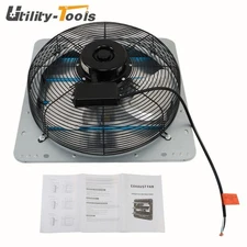 16'' Shutter Exhaust Fan Aluminum Wall Mount Attic Fan 1200 CFM 60HZ