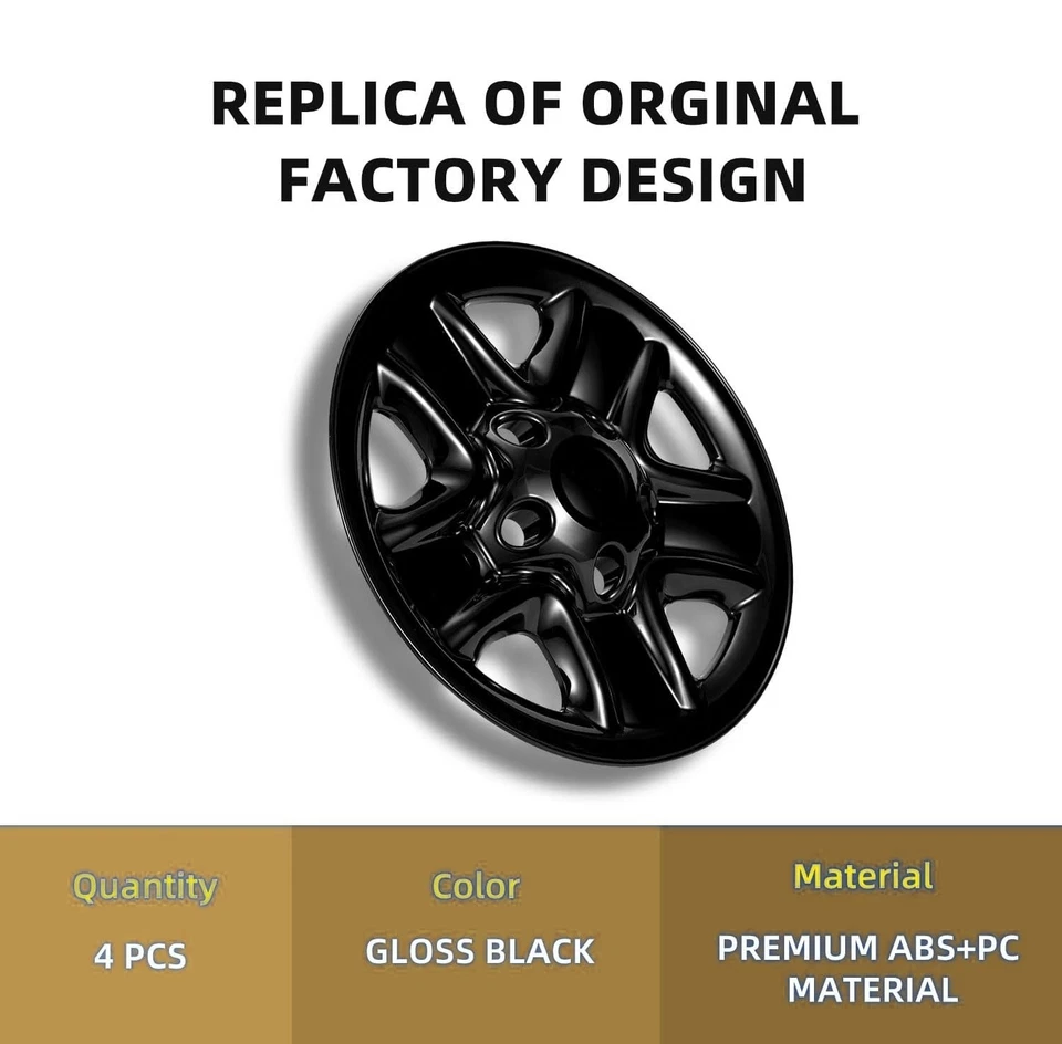 18- inch Wheel skins for 2007-2021 TOYOTA TUNDRA ; Set Of 4 Pcs; Glossy Black Foto 3 de 4