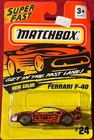 MATCHBOX SUPER FAST #24 FERRARI F-40 RED/BLACK. SEE COMBINED OFFERS!
