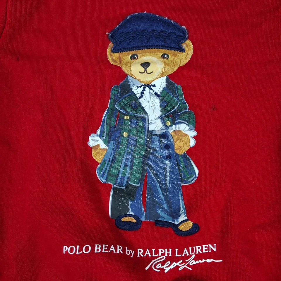 Niños Ralph Lauren Polo Oso Talla 5 Navidad Suéter Sudadera Niña Oso Foto 4 de 4