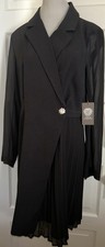Vince Camuto Women's Black Signature Stretch Pleated-Chiffon Dress Size: 10