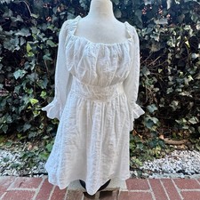 NWT Asos Luxe Curve Dress Milkmaid Prairie Romantic Cottagecore Flowy Smocked 