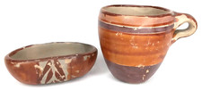 Tia Juana Pottery Cup & Dip Bowl Southwestern Made In USA Vintage 1970s