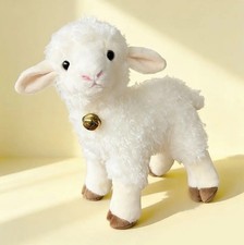 White Lamb Plush Toy 10" Cute Stuffed Animal Doll Kids Birthday Gift