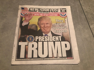 Donald Trump First Presidential Election Win! New York Post 11/9