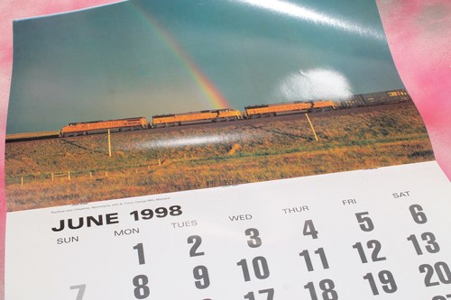 Union Pacific RR Train Locomotive Picture Calendar, 1998 FREE SHIPPING! - Picture 6 of 6