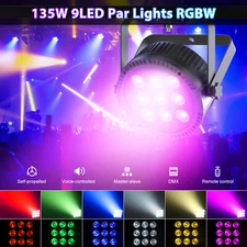 UKING 9x15w LED Stage PAR Light RGBW DMX Beam Wash Lighting DJ Disco Party Club