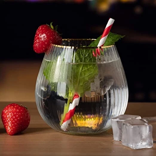 Utopia Hayworth Stemless Gin Glasses Gold Rim 22oz / 650ml - Case of 6 - Image 2 of 4