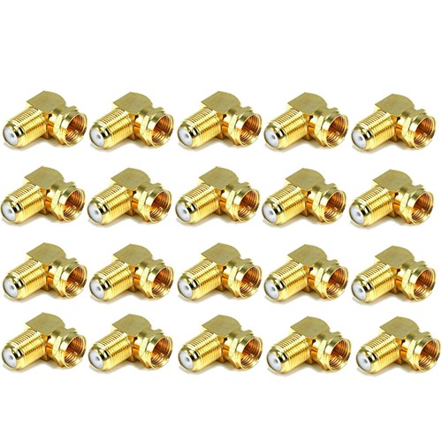 40x 90 Degree Right-Angle Gold Plated F RG59 RG6U Coaxial Coax Connector Adapter - Picture 15 of 16