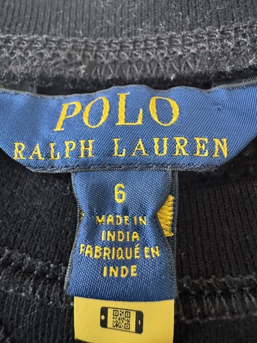 Polo Ralph Lauren Size 6 black holiday winter Christmas kid sweatshirt Snowflake - Picture 7 of 10