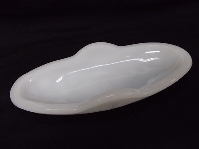 Vintage McKee Prescut White Milk Glass Oval Relish Celery Olive Pickle Dish Bowl