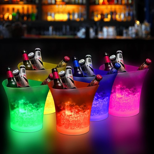1 PIEZA Cubo de Hielo Enfriador de Vino Champán Bebidas Bebidas 7 Colores 5L LED Fiesta Bar - Imagen 3 de 8