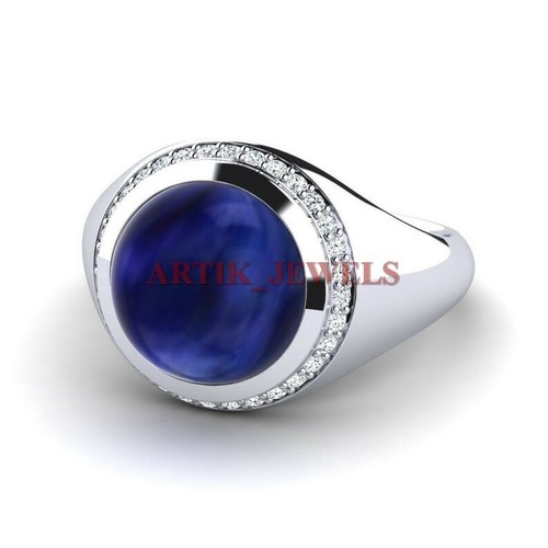 Heizbar Blau Saphir Edelstein Mit 925 Sterlingsilber Ring für Damen #4456 - Bild 2 von 10