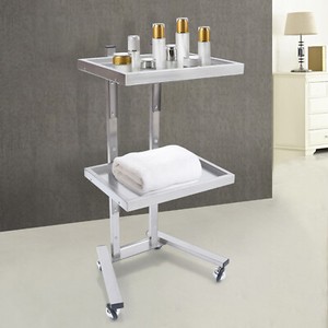 Salon Hairdresser Barber Beauty Storage Trolley Hair Stainless Steel Cart Silver