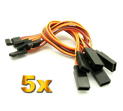 5 Servokabel 40cm Servo Kabel Verlängerung JR Graupner Hitec Robbe Futaba 26AWG