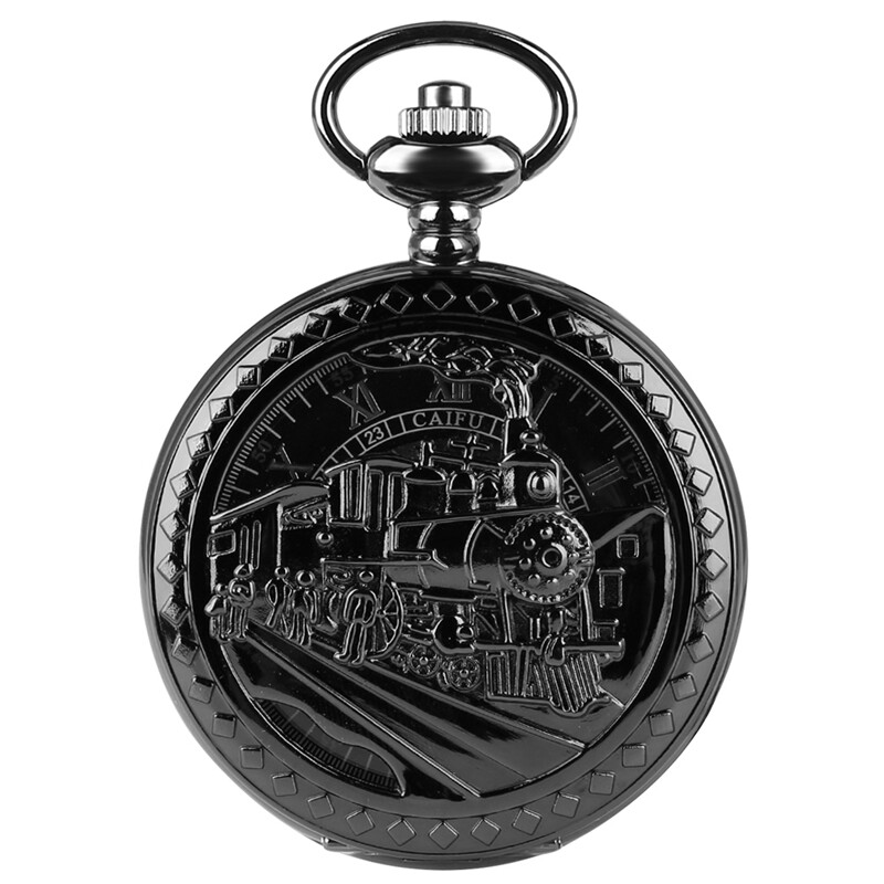 Antique Mechanical Pocket Watch with Fob Chain Train Design Case