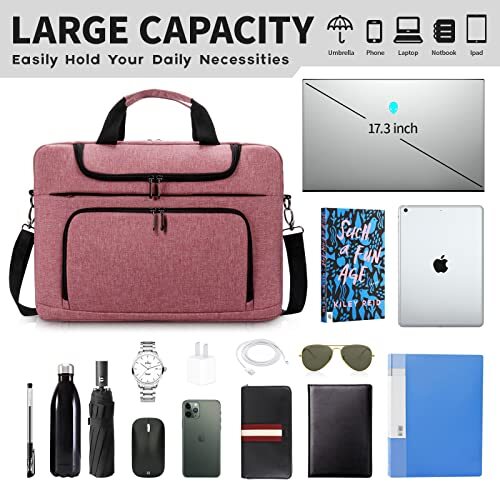 Laptoptasche 17,3 Zoll für Damen Computertasche Laptoptasche für Arbeit Reise Busin... - Bild 5 von 8