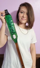 Padded RIFLE Firearm SLING with Authentic ALLIGATOR skin brown leather strap