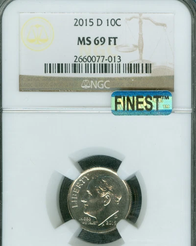 2015 D ROOSEVELT DIME NGC MS69 FT MAC FINEST GRADED & SPOTLESS VERY RARE POP 2 *